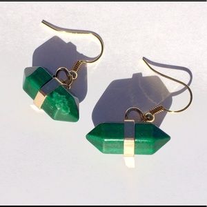 🆕 Handmade Genuine Green Stone Earrings
